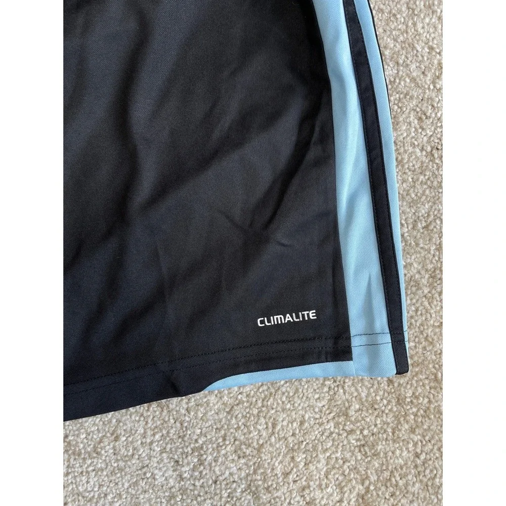 Adidas Performance Climalite Soccer Shorts Lined Black Blue Youth XL